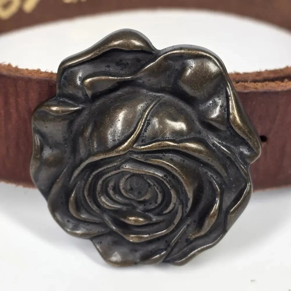 GAP 1969 GENUINE LEATHER GIRLS’ BELT – ROSE BUCKLE – SIZE S/P – 22.5